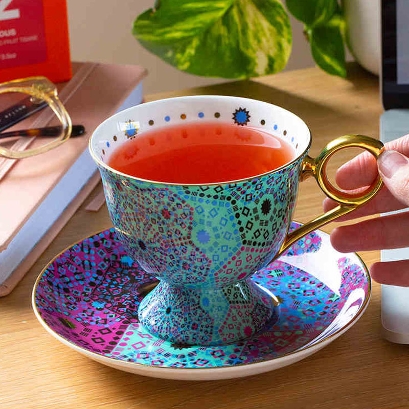 澳洲T2摩洛哥茶具英式骨瓷咖啡杯进口陶瓷茶杯茶碟骨瓷杯220ml
